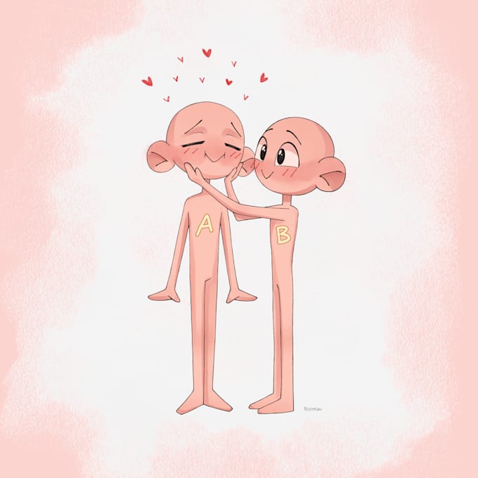 create a sweet couple ych with your ocs or characters