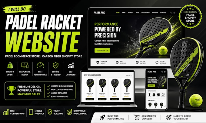 do padel racket website padel ecommerce store carbon fiber racket shopify store