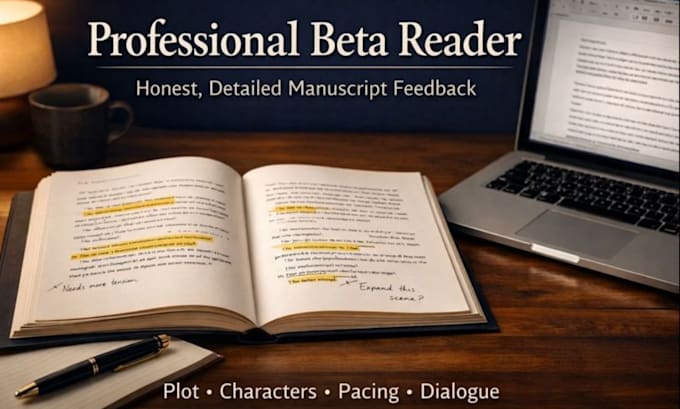beta read your novel story or manuscript and provide thoughtful feedback