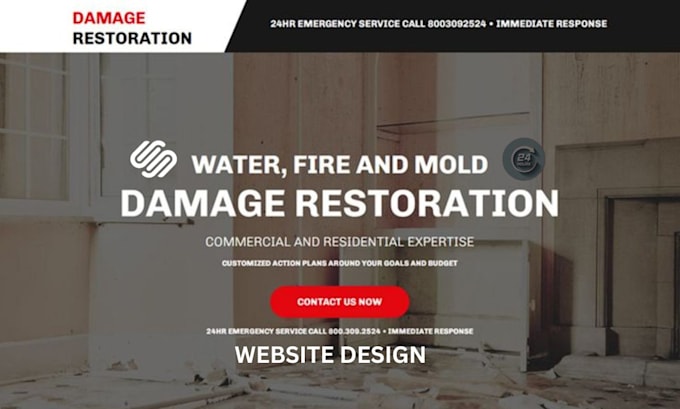 build squarespace property restoration website water damage lead fire damage