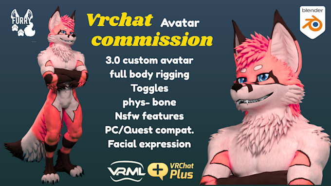 model 3d vrchat avatar, vtuber model, furry nsfw, 3d game model