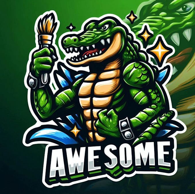 make amazing awesome crocodile mascot logo