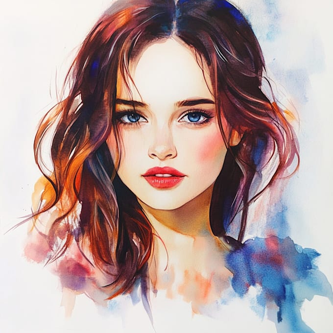 create watercolor portrait illustration
