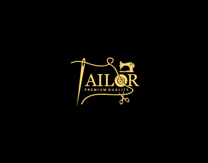 create a custom tailor logo with needle, thread, or scissors