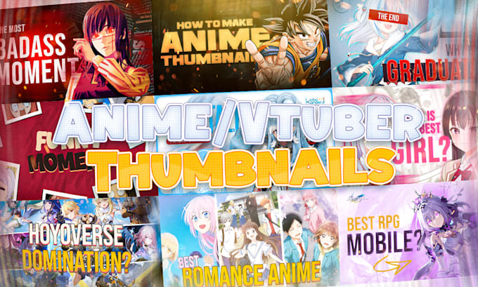 design attractive anime or vtuber thumbnails for youtube