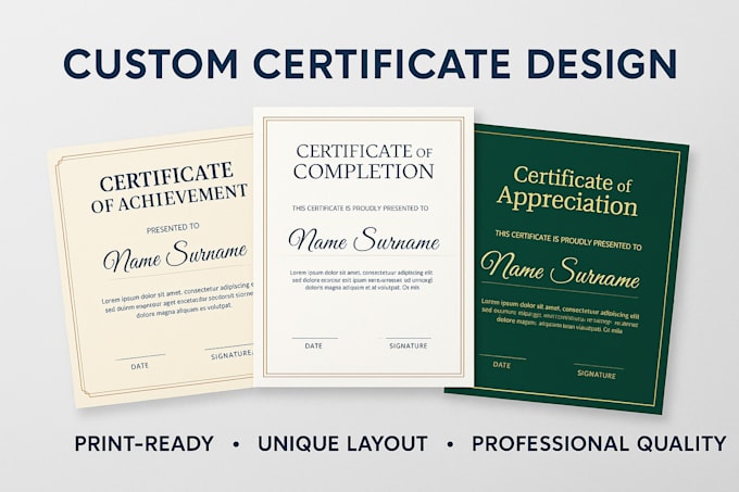 Create modern and print ready certificate designs for you by Manas483 ...