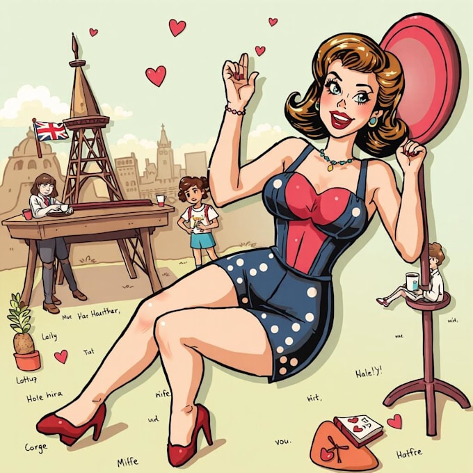 create pin up and cartoon illustrations