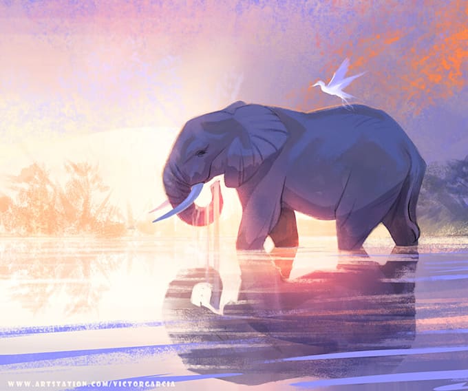 draw realistic animal illustration in watercolor