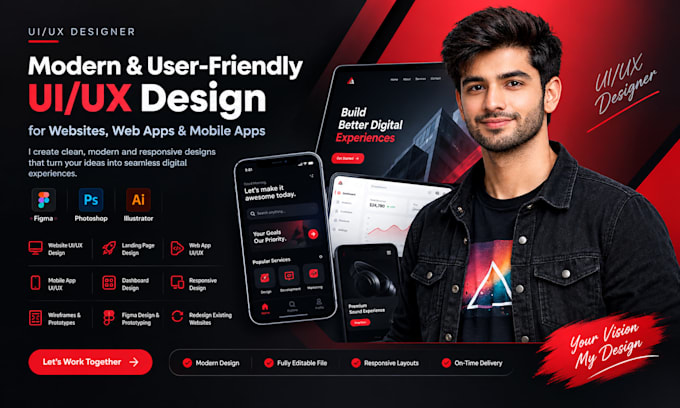design modern UI UX for website, landing page and web app