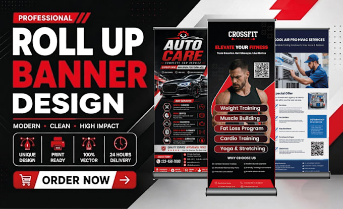 design roll up banner, retractable banner, trade show banner signage design
