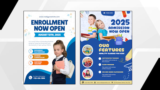 create premium school posters, educational flyer and banner