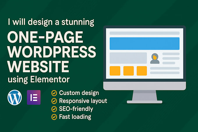 design a stunning one page wordpress website using elementor