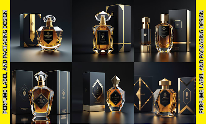 create luxury cosmetic, logo and perfume packaging with custom label