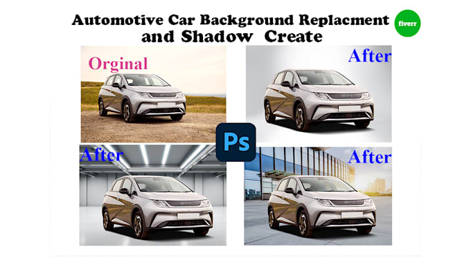 do car photo edit background removal, color correction and intrio enhanement