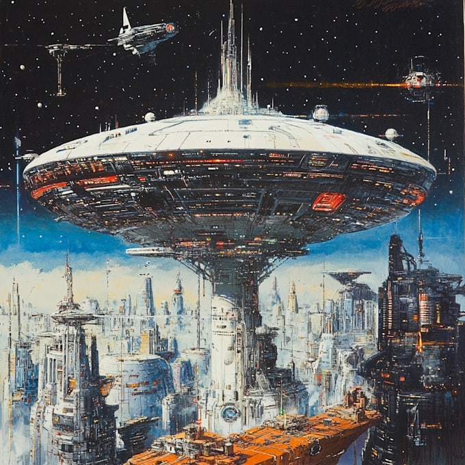 Make a amazing science fiction city, cyberpunk illustration by ...