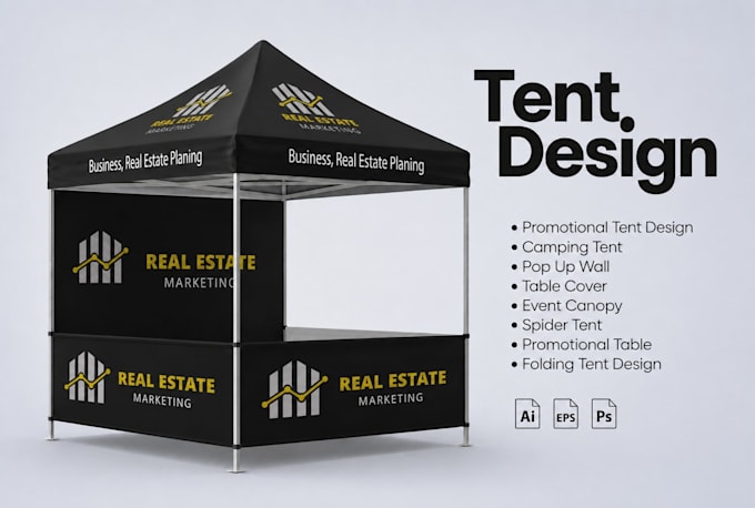 design tent, table cover, flag and canopy tent
