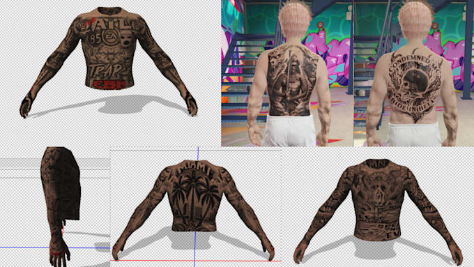 do custom tattoo, custom ped, custom clothes, fivem chain, custom fivem ped