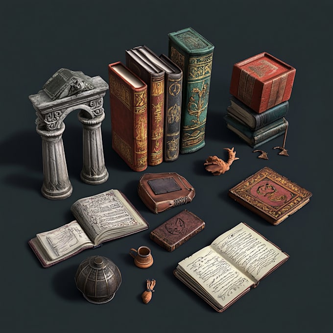 create nice 2d game assets, props, icons, objects and UI