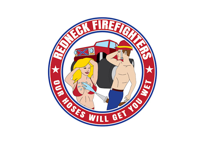 design bold redneck firefighters logo