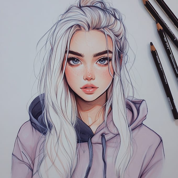 design anime character art illustration for reference sheet