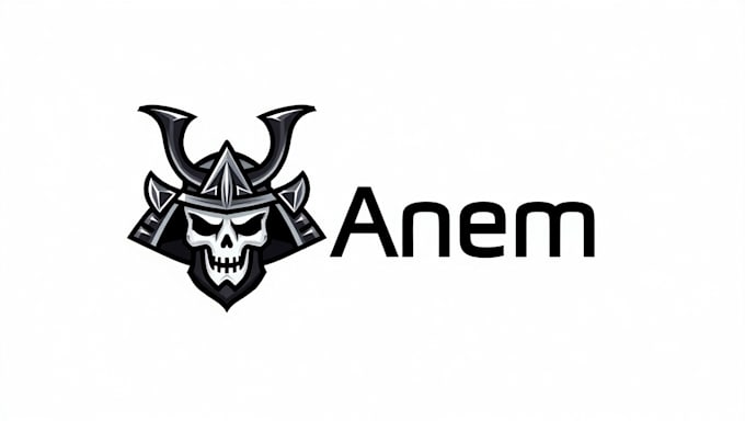 do samurai skull head mascot logo design with company