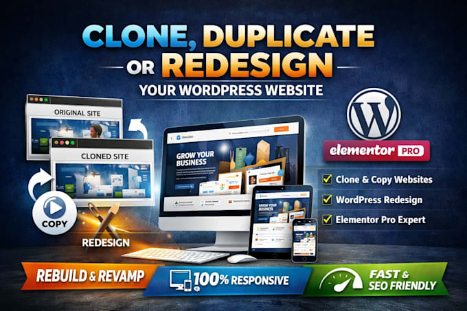 clone, copy, rebuild wordpress website with elementor pro