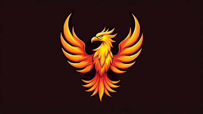 design an awesome flame phoenix mascot logo with express delivery