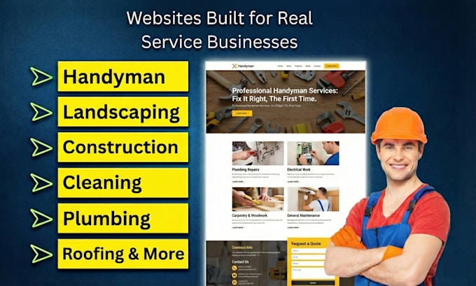 create handyman, roofing, hvac websites to get leads