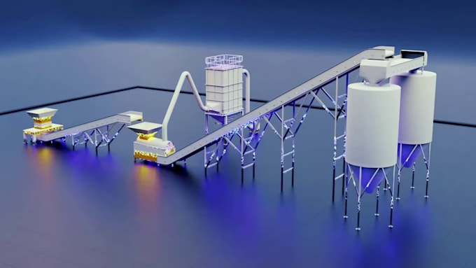do 3d industrial video factory process recycling plant machinery workflow video