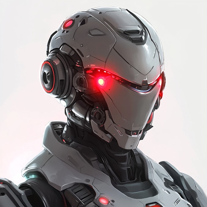 draw mecha robot armor character concept for you