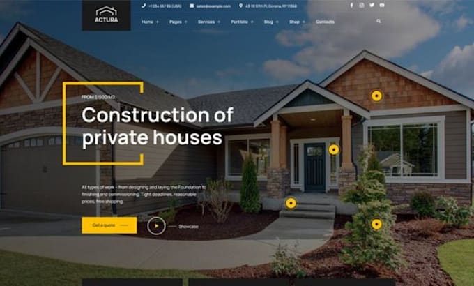 build squarespace construction website hvac contractor roofing plumbing website