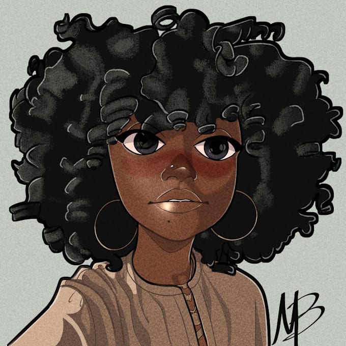 draw you a semi realistic stylized headshot portrait