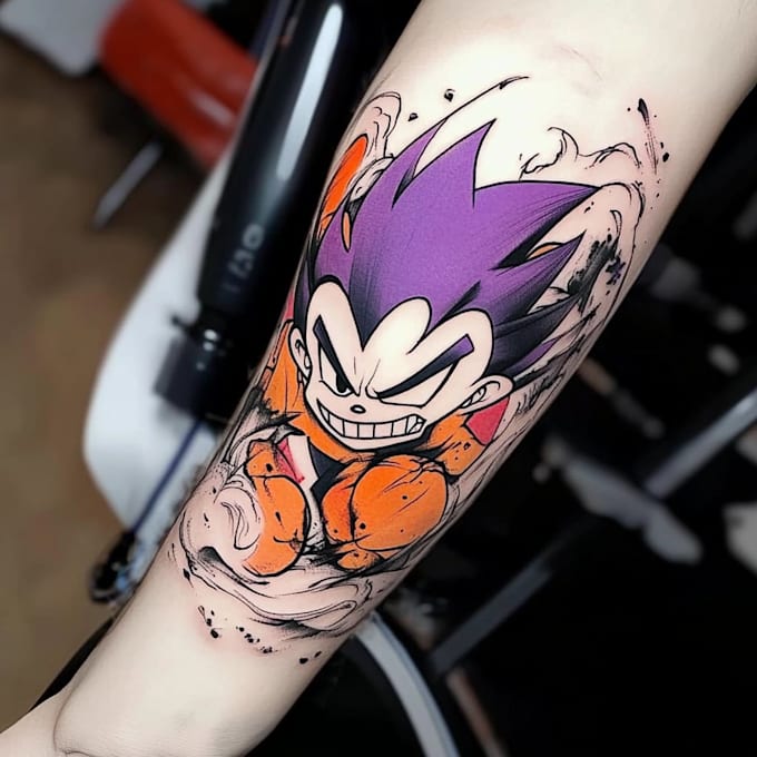 make comic cartoon anime tattoo design