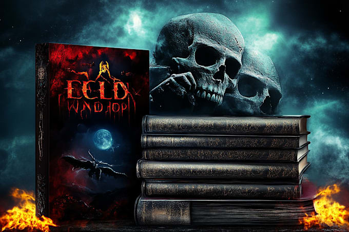 make unique horror, fantasy, sci fi novel, ebook cover and book cover