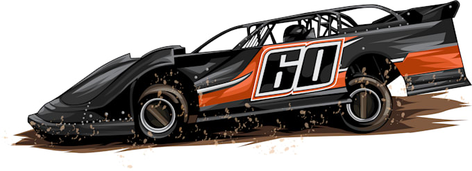 racing car into vector illustration