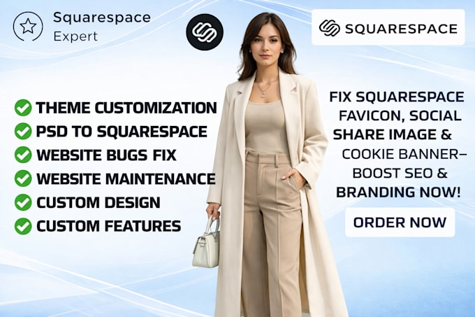design modern squarespace hero sections and banners in 24 hours