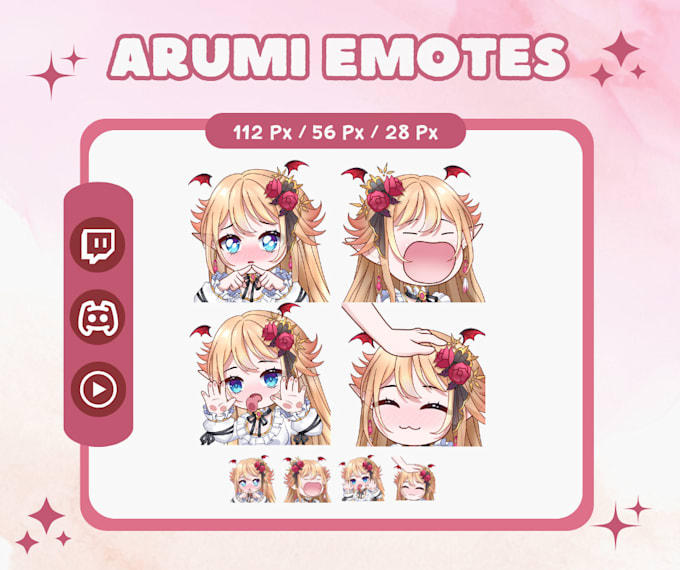 draw chibi emotes static and animated for twitch and stream