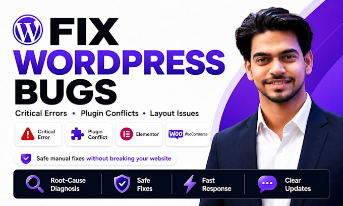 fix wordpress bugs critical errors and plugin conflicts