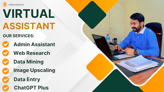 virtual assistant for data entry, web research, CV writing, chatgpt assistance