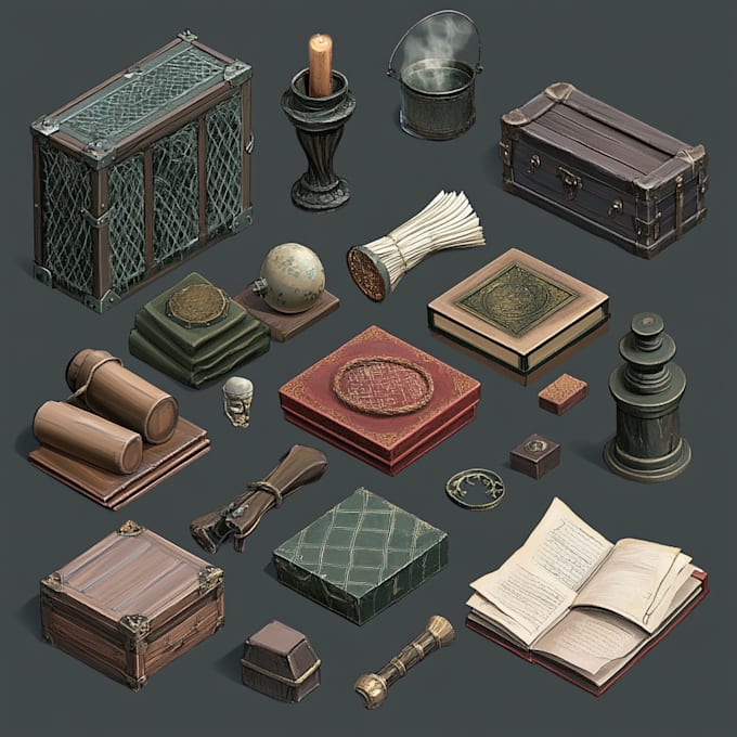 do 2d game props and object with high details quality