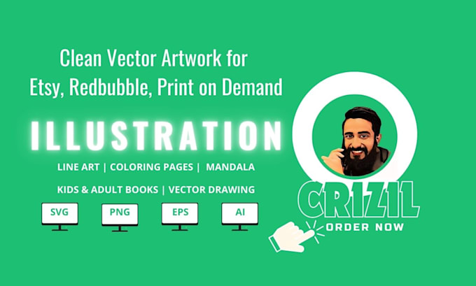 draw clean vector artwork for etsy