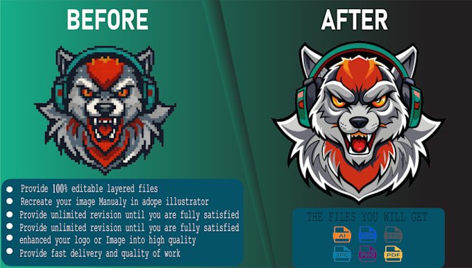 recreate, enhance and vectorize your logo and image
