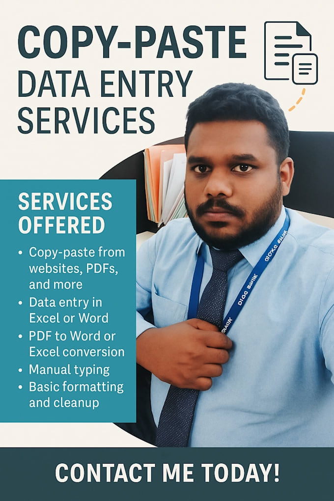 Do fast and accurate copy paste data entry in excel, word, pdf or ...