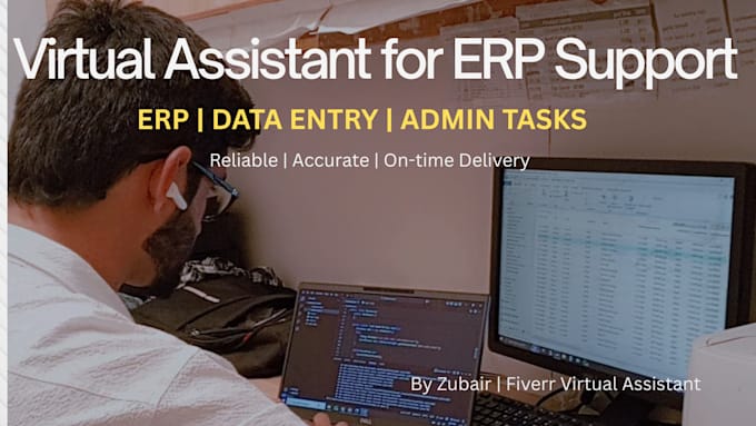 be your professional virtual assistant for erp, data entry, and admin tasks