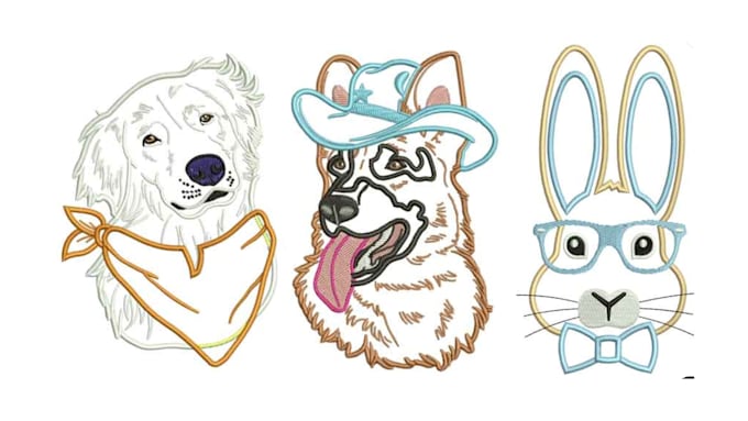 do applique embroidery digitizing in 1 hour emb,dst,pes,jef