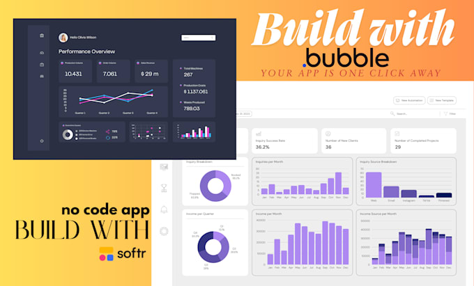 build your mvp, dashboard, or portal using bubble or softr