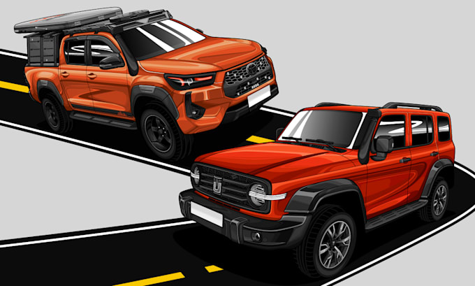 draw your car into detailed vector automotive artwork