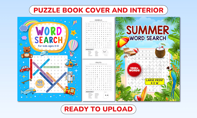 design unique word search puzzle book for KDP