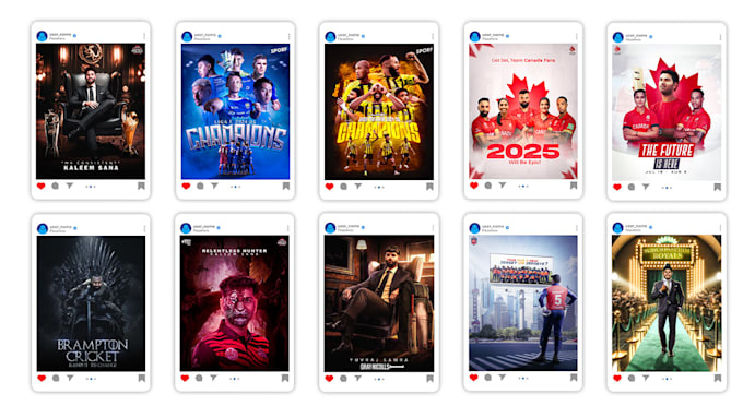 create viral sports posters in 433 instagram style
