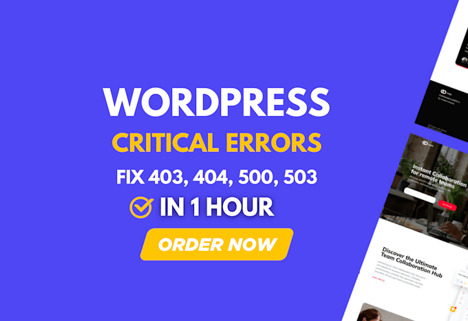 fix 403, 404, 500, 503, critical error, database error, fatal errors, http error